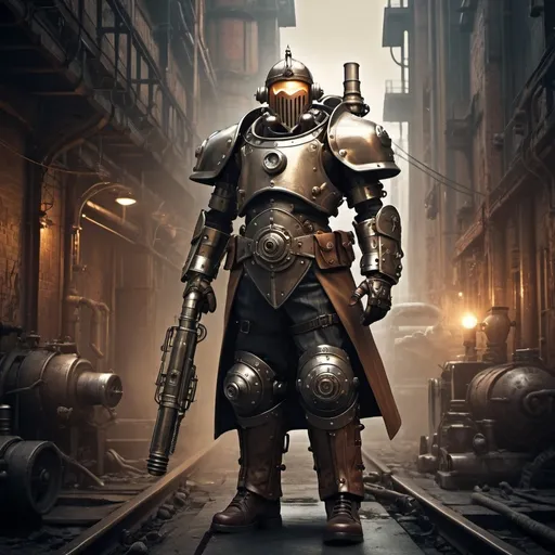 Prompt: Dieselpunk paladin 