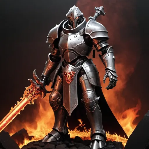 Prompt: Warforged hell knight 