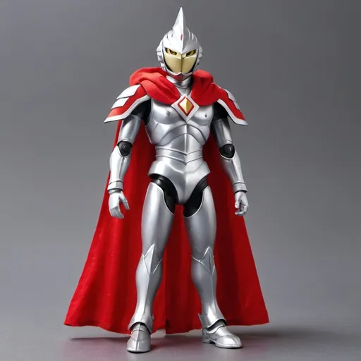 Prompt: Ultraman Knight with shoulder cape