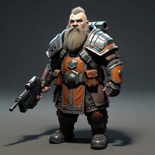 Prompt: Sci-fi dwarf soldier