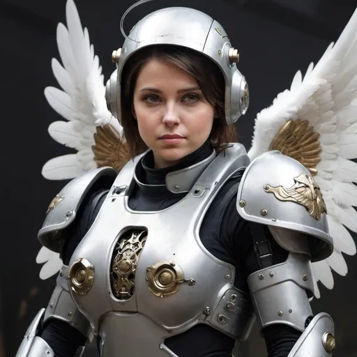 Prompt: Angel in power armor 