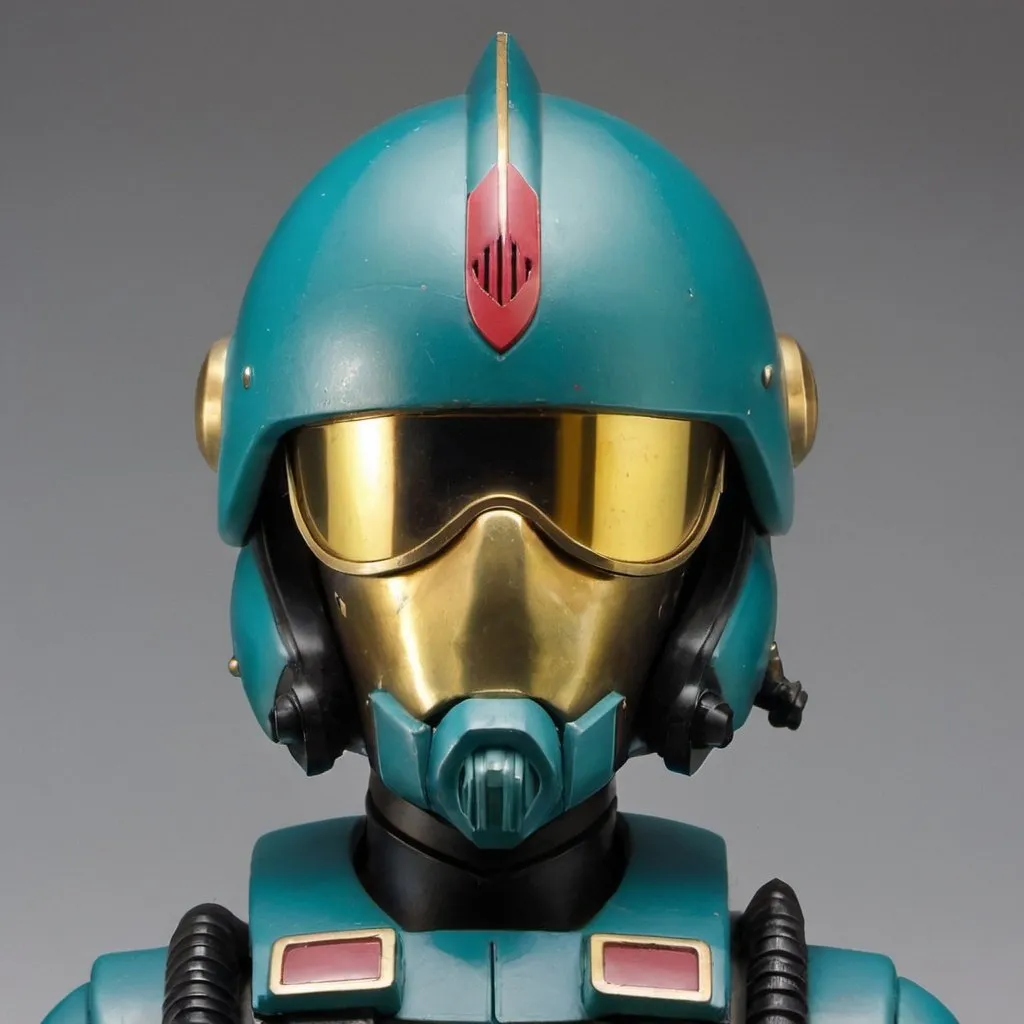 Prompt:  Zeon pilot with Knight helmet 