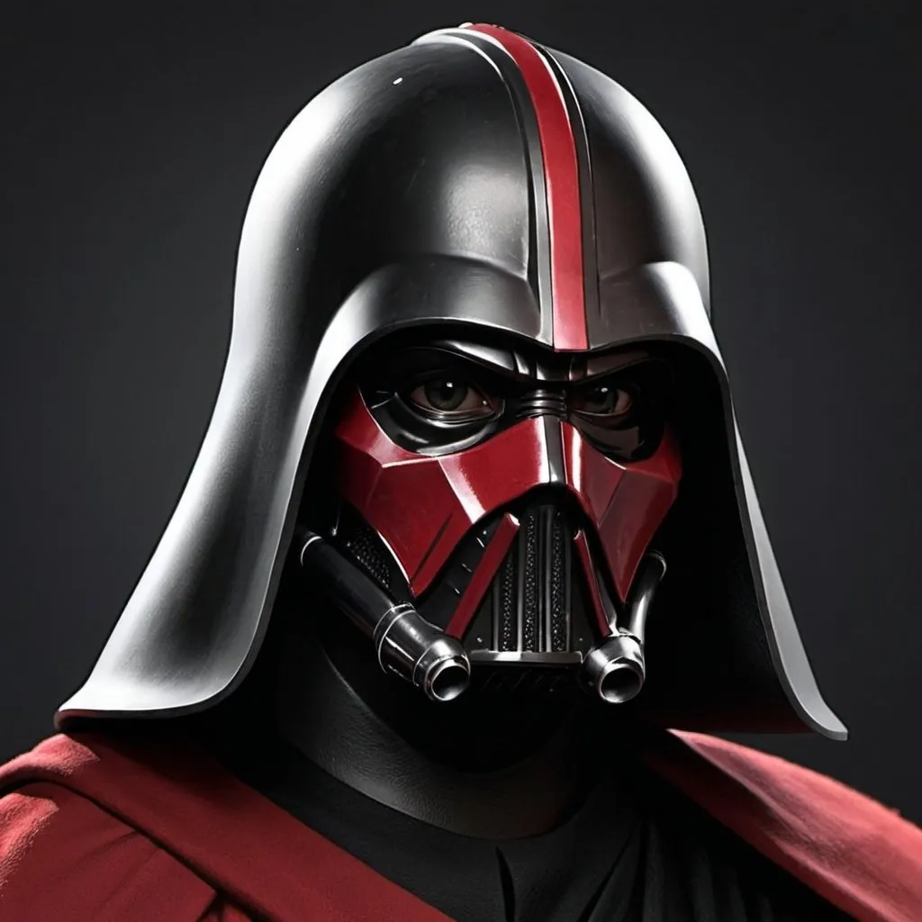 Prompt: Sith Knight with shoulder cape and facemask 