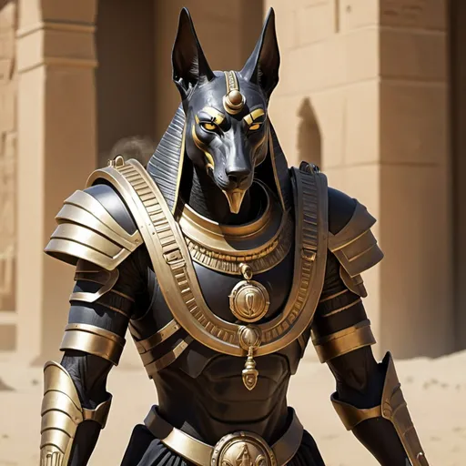 Prompt: Anubis in priest power armor 