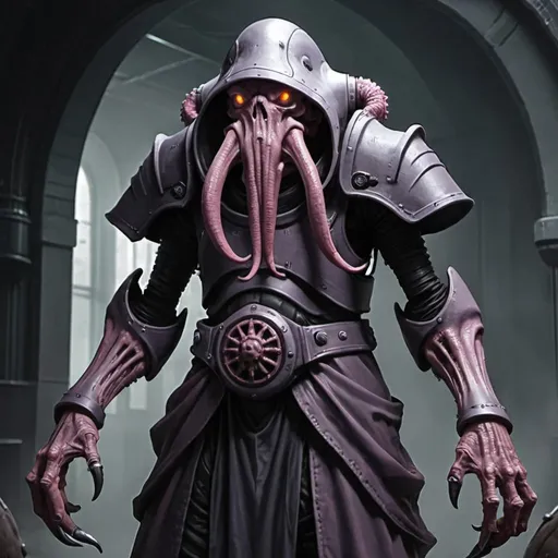 Prompt: Mindflayer in power armor 