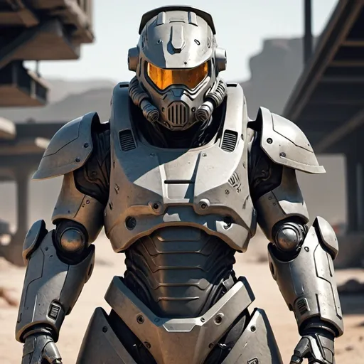 Prompt: Sci-fi soldier in power armor 