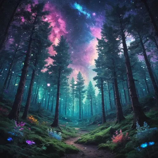 Prompt: Cosmic forest 