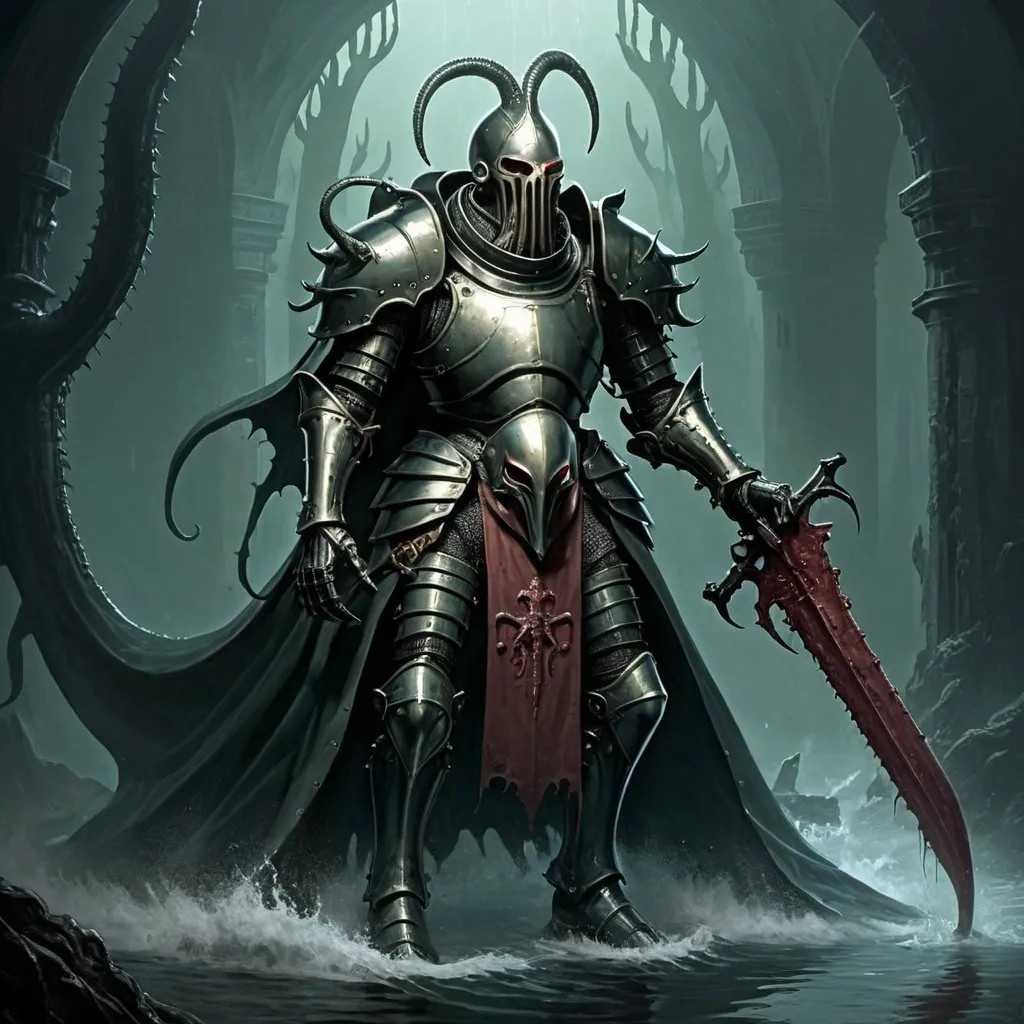 Prompt: Lovecraftian knight 