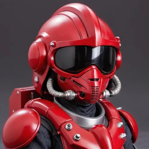 Prompt:  Scarlet Zeon pilot with Knight helmet 