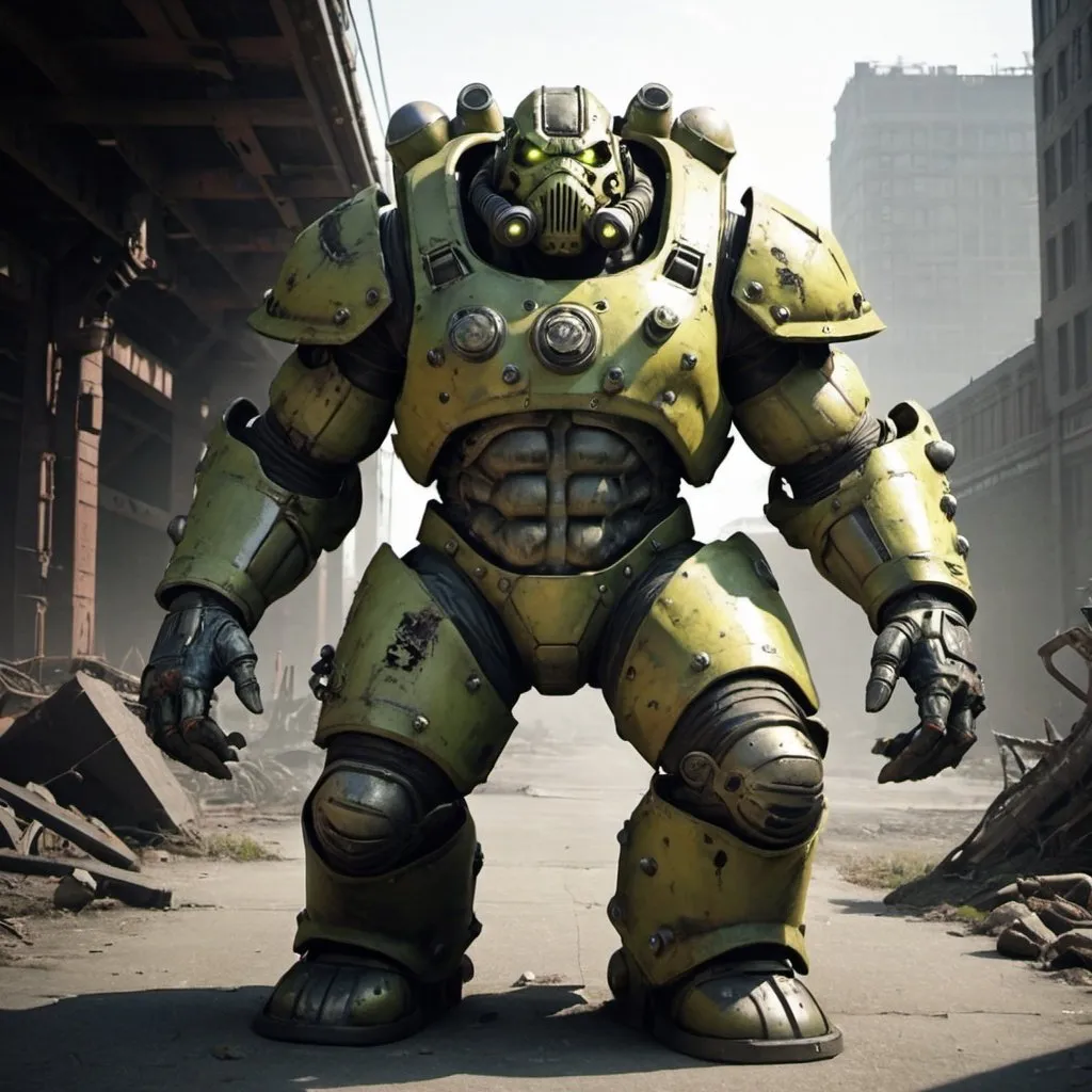 Prompt: Super Mutant in power armor 