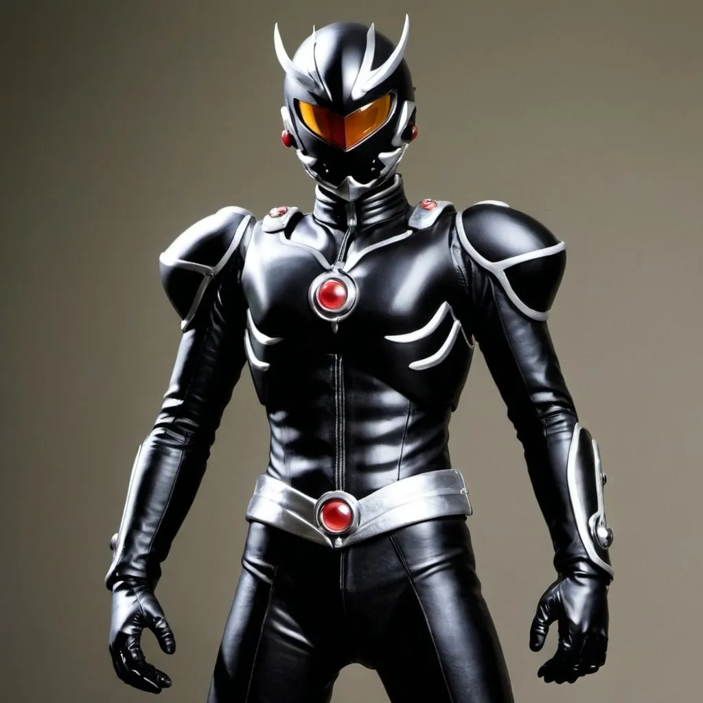 Prompt: Kamen rider entropy in black 