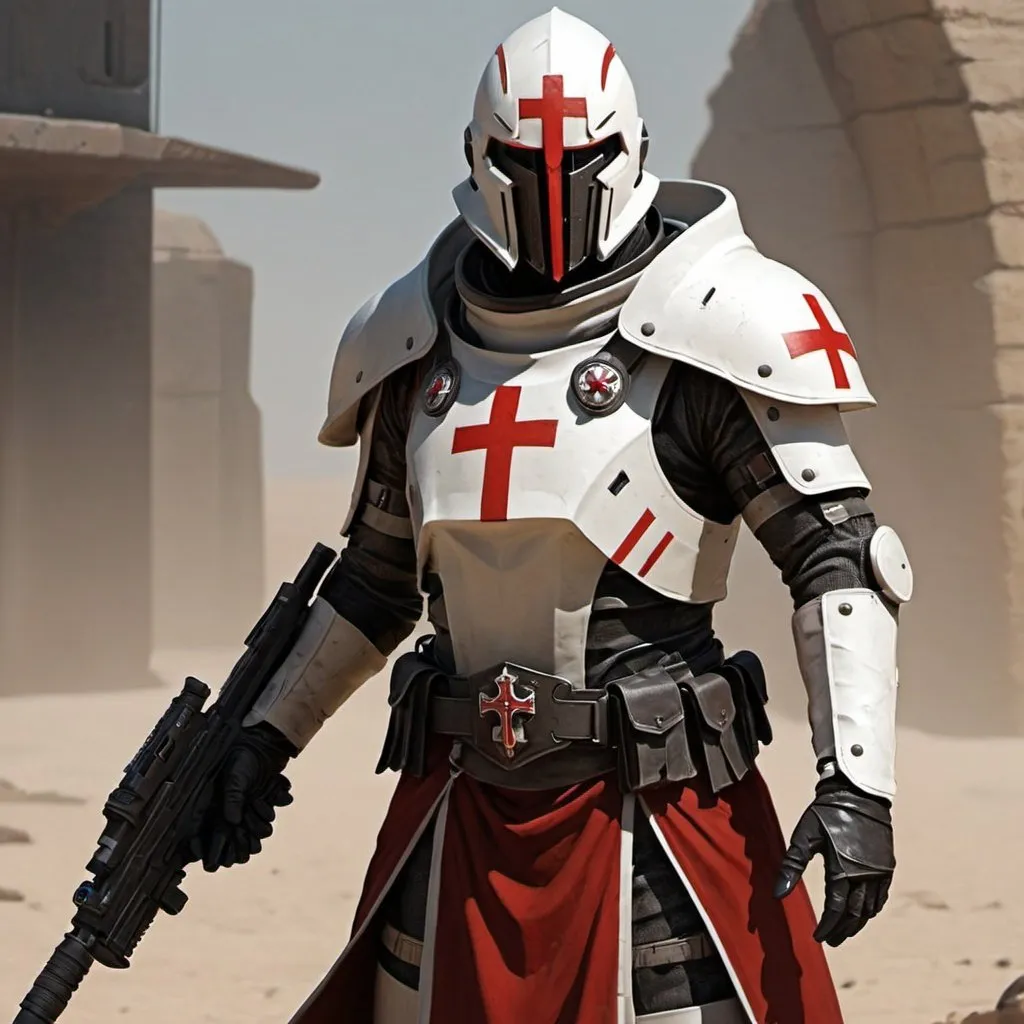 Prompt: Sci fi soldier templar