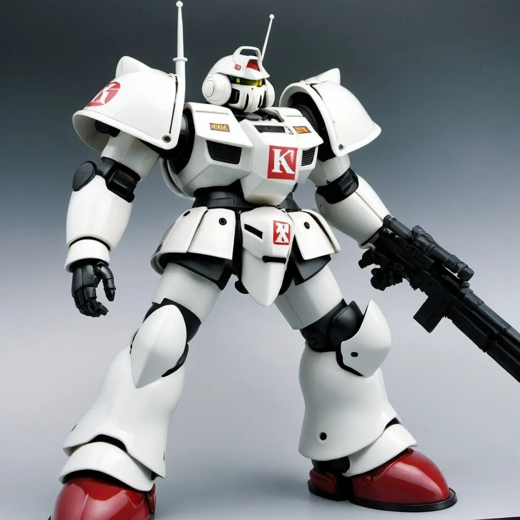 Prompt: White zaku knight 