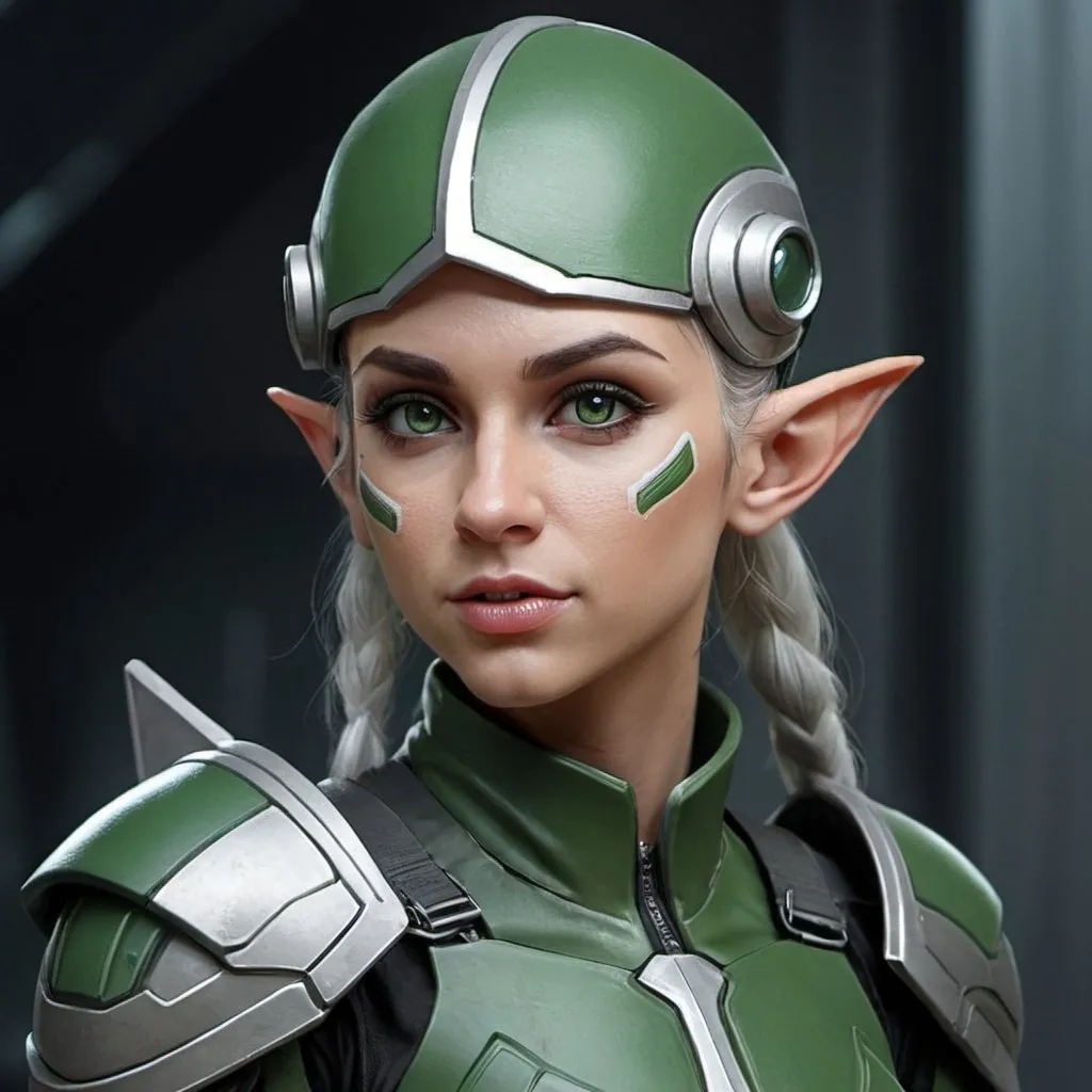 Prompt: Sci-fi soldier elf