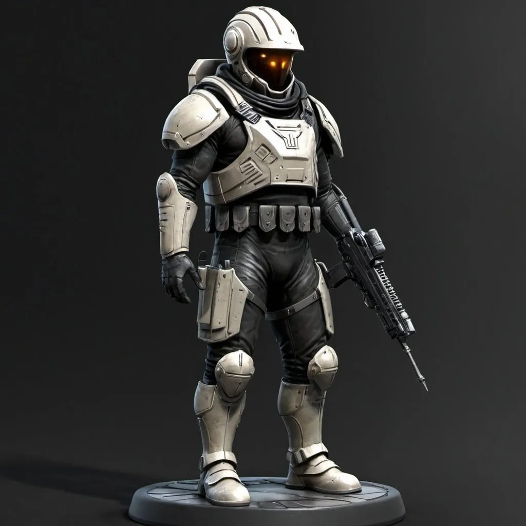 Prompt: Sci-fi pawn soldier