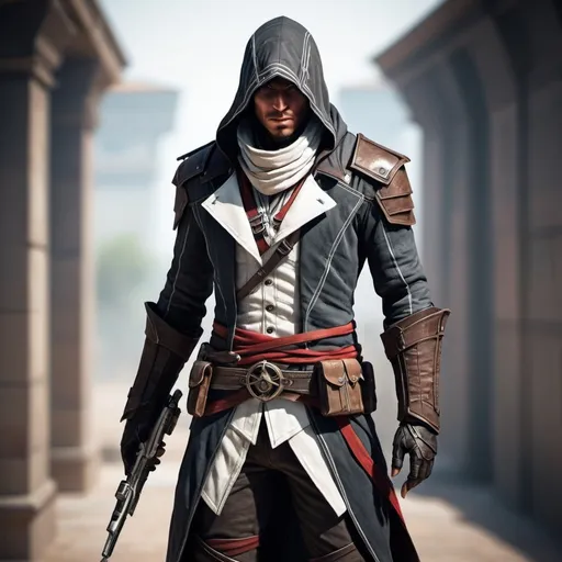 Prompt: Sci-fi assassin in assassin creed style 