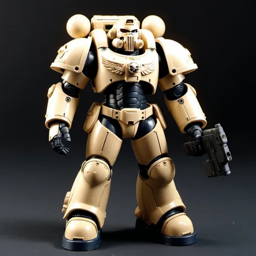 Prompt: Sci-fi tau space marine in power armor with sleek technological design 