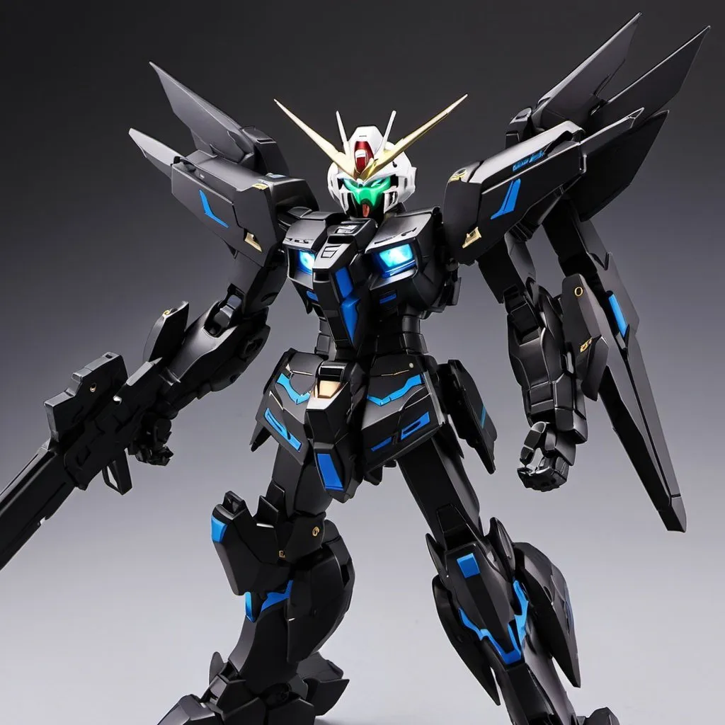 Prompt: Psycho Gundam exia in black