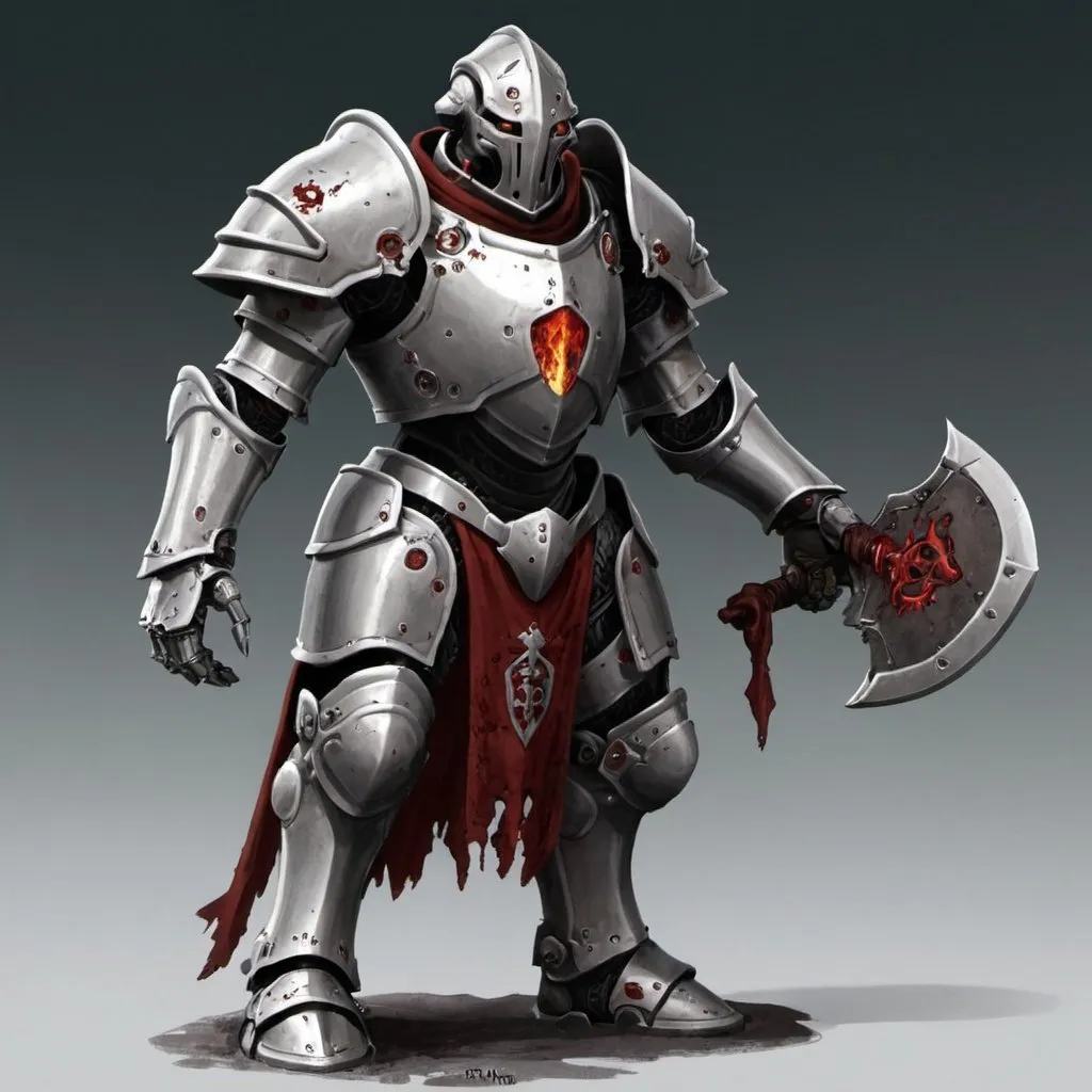 Prompt: Warforged hell knight 