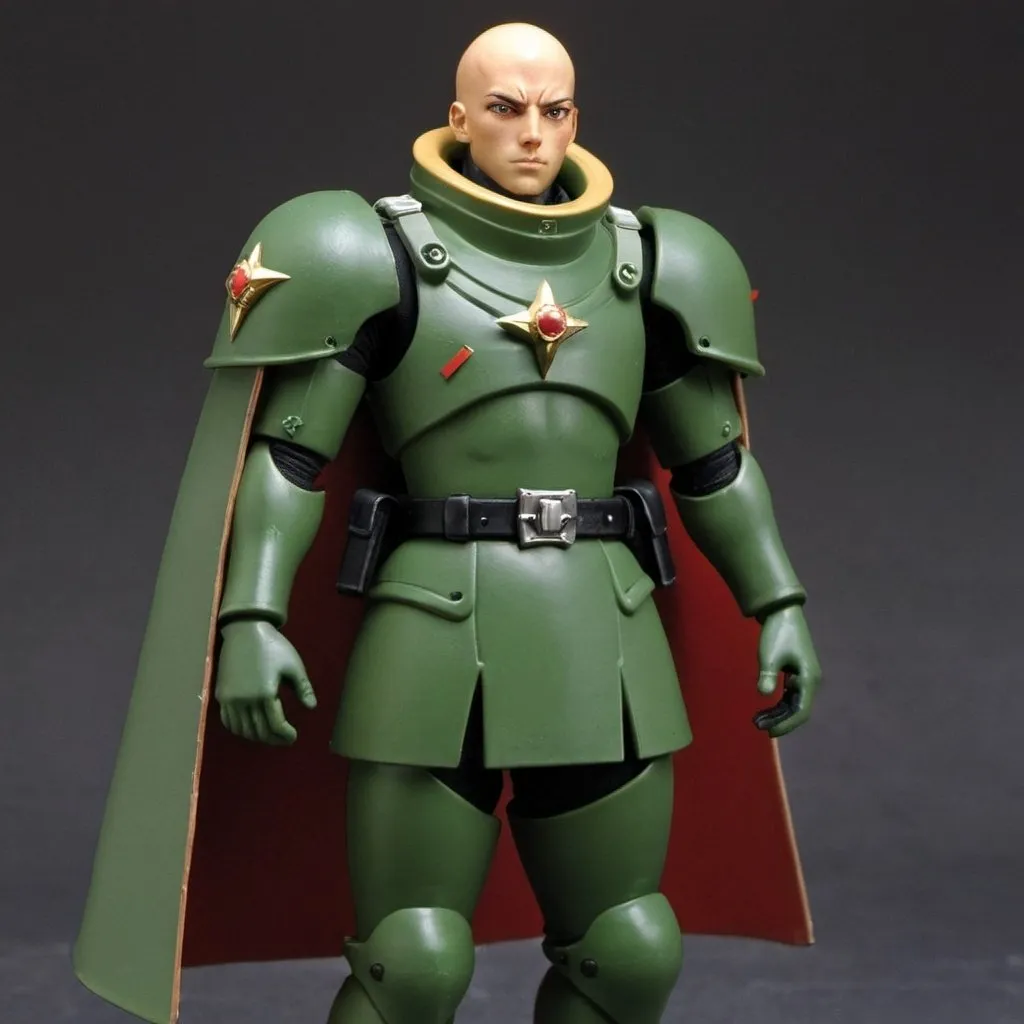 Prompt: Zeon soldier with shoulder cape 