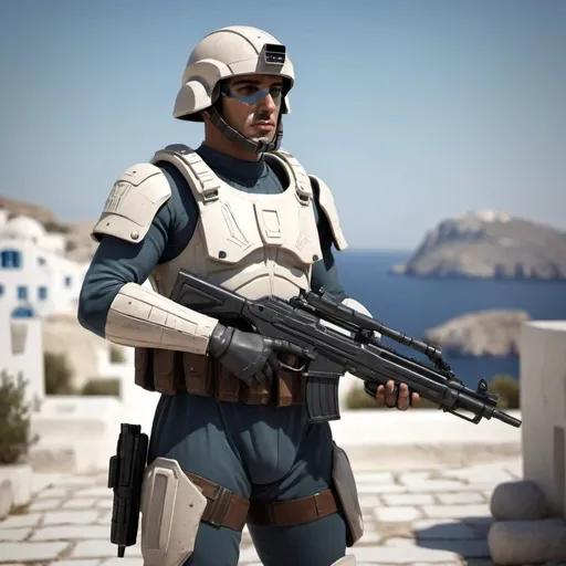 Prompt: Sci-fi greek soldier 