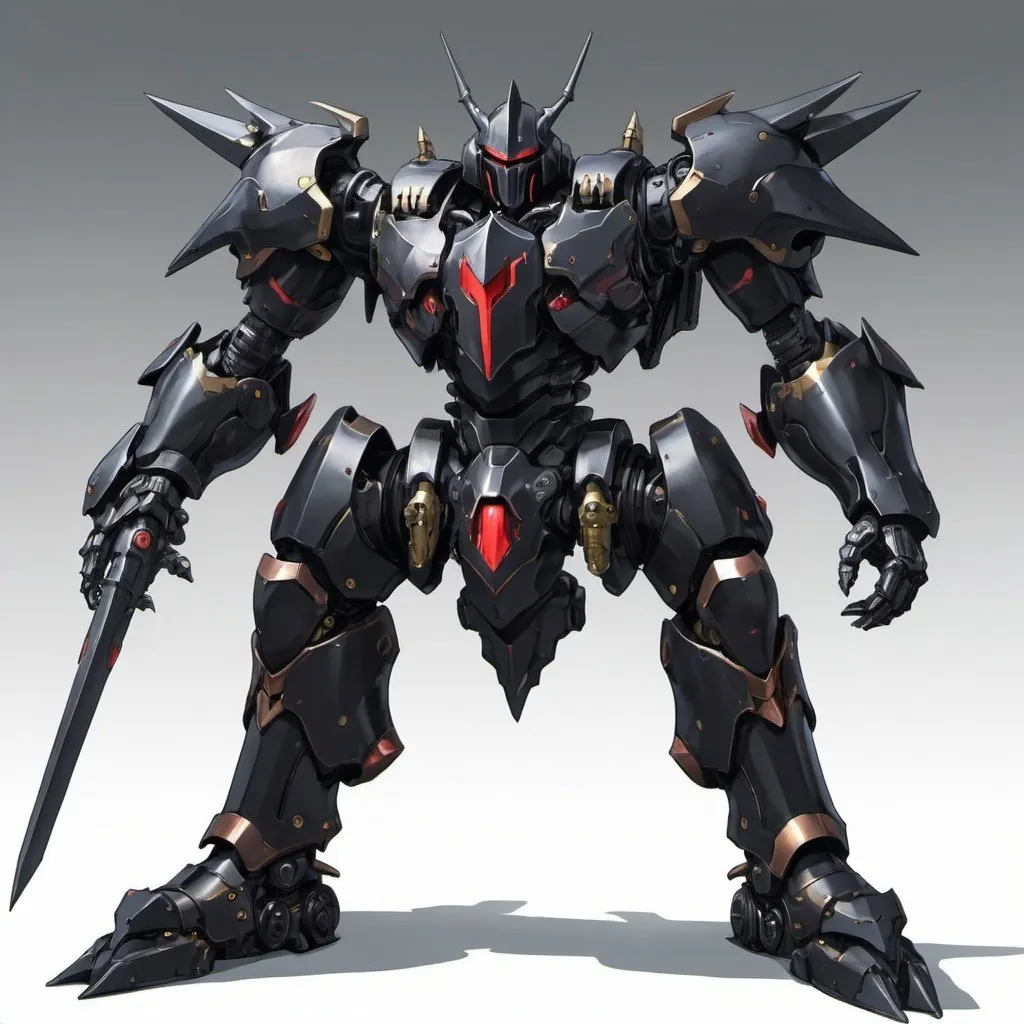 Prompt: Anime mech black knight 