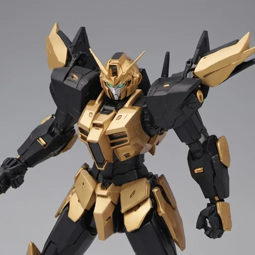 Prompt: Gundam exia black and gold