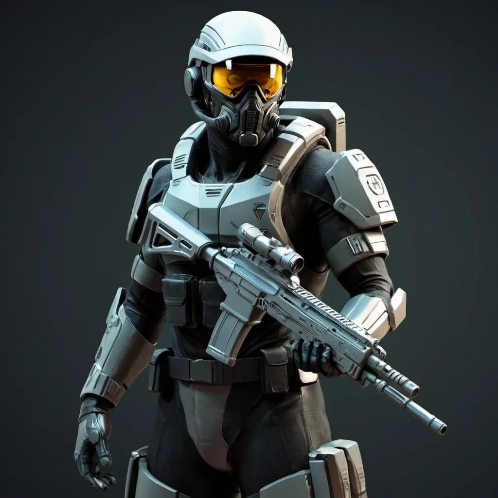 Prompt: Sci-fi soldier