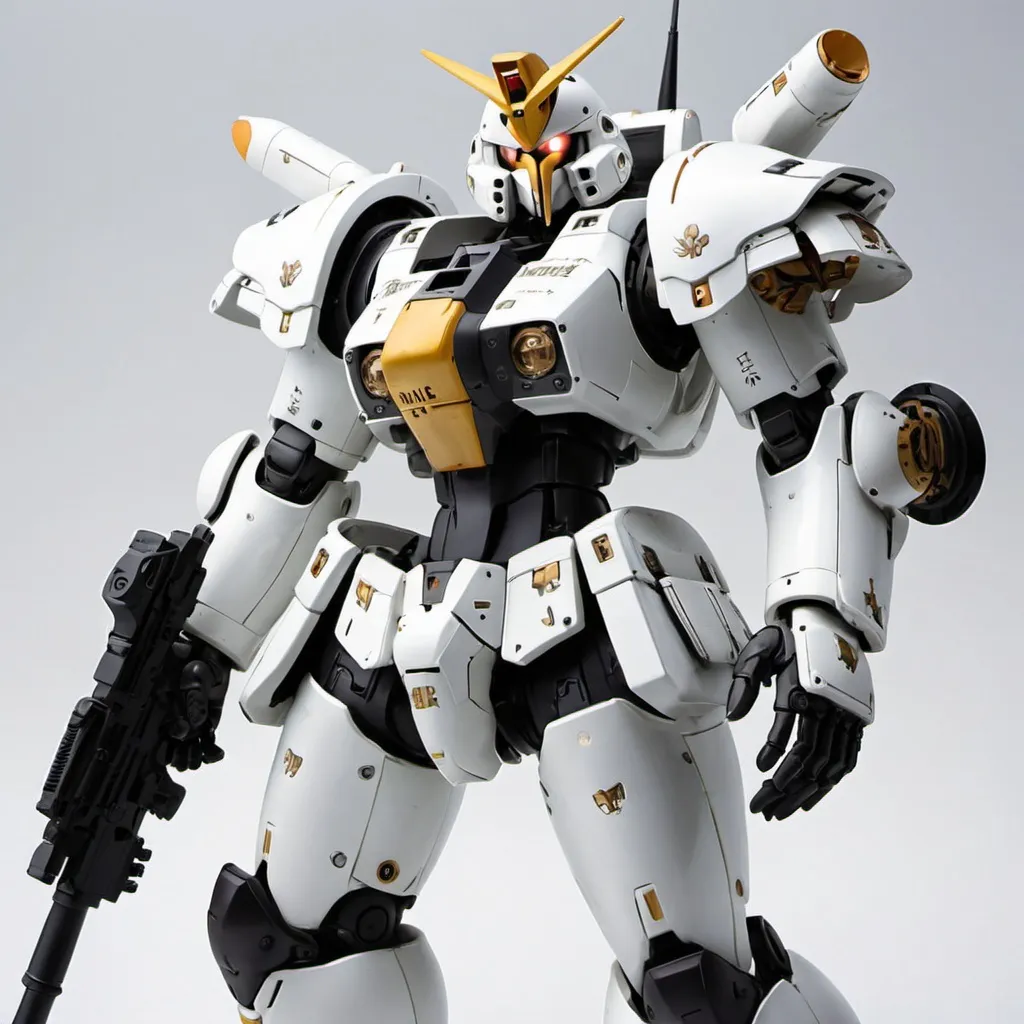 Prompt: Tallgeese in silver 