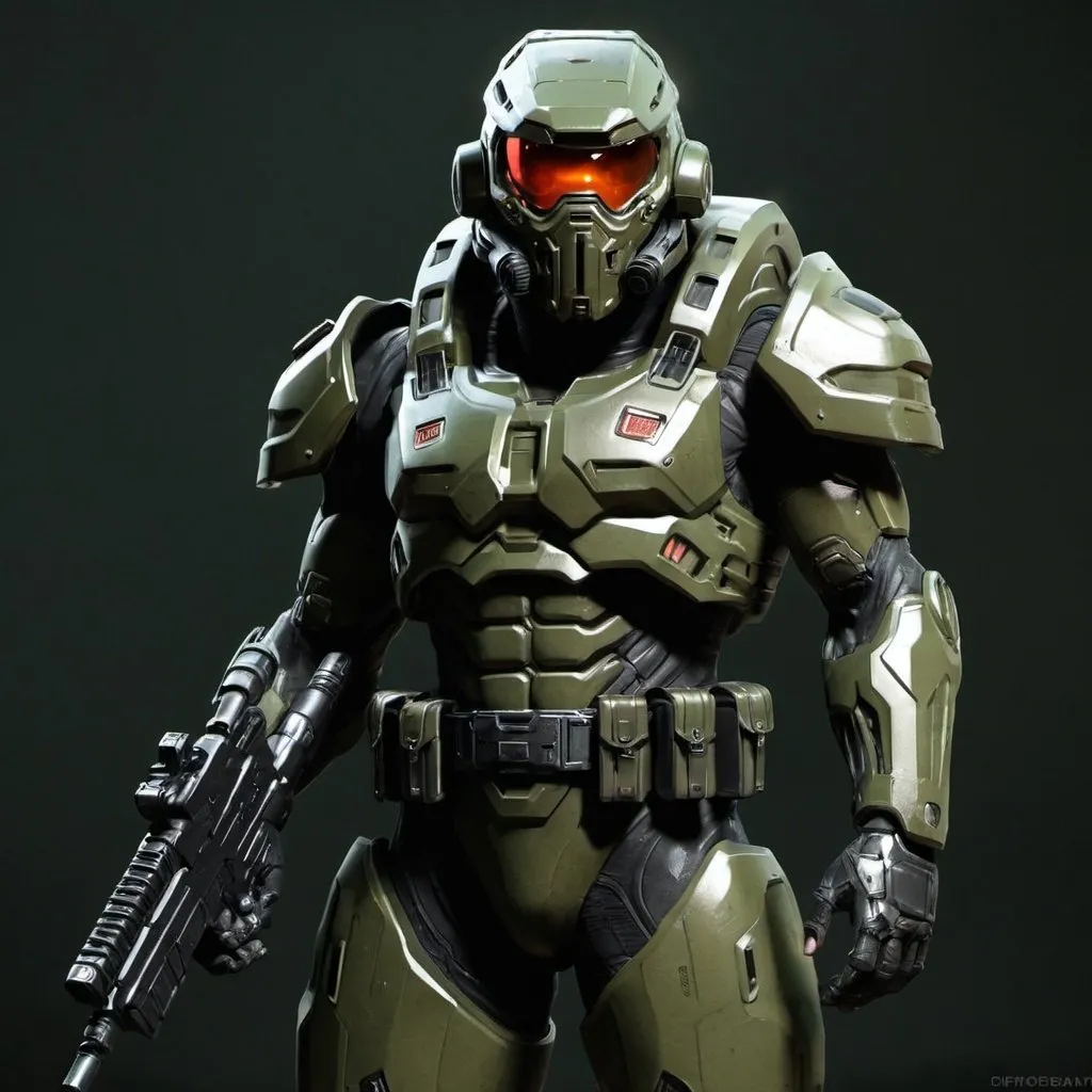 Prompt: Sci-fi doom soldier 