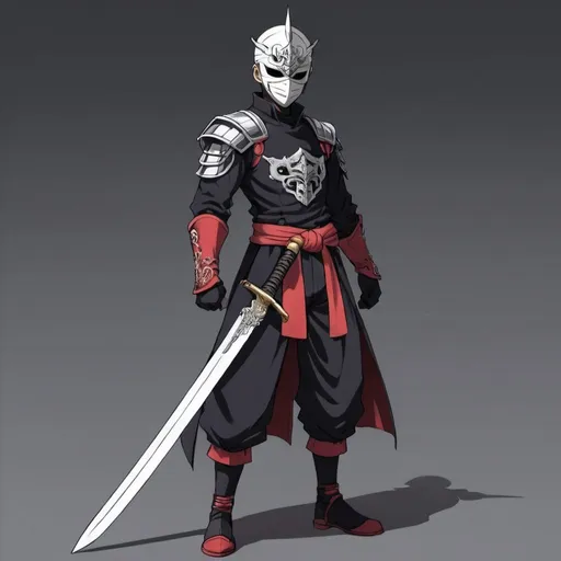 Prompt: Anime masked swordman 