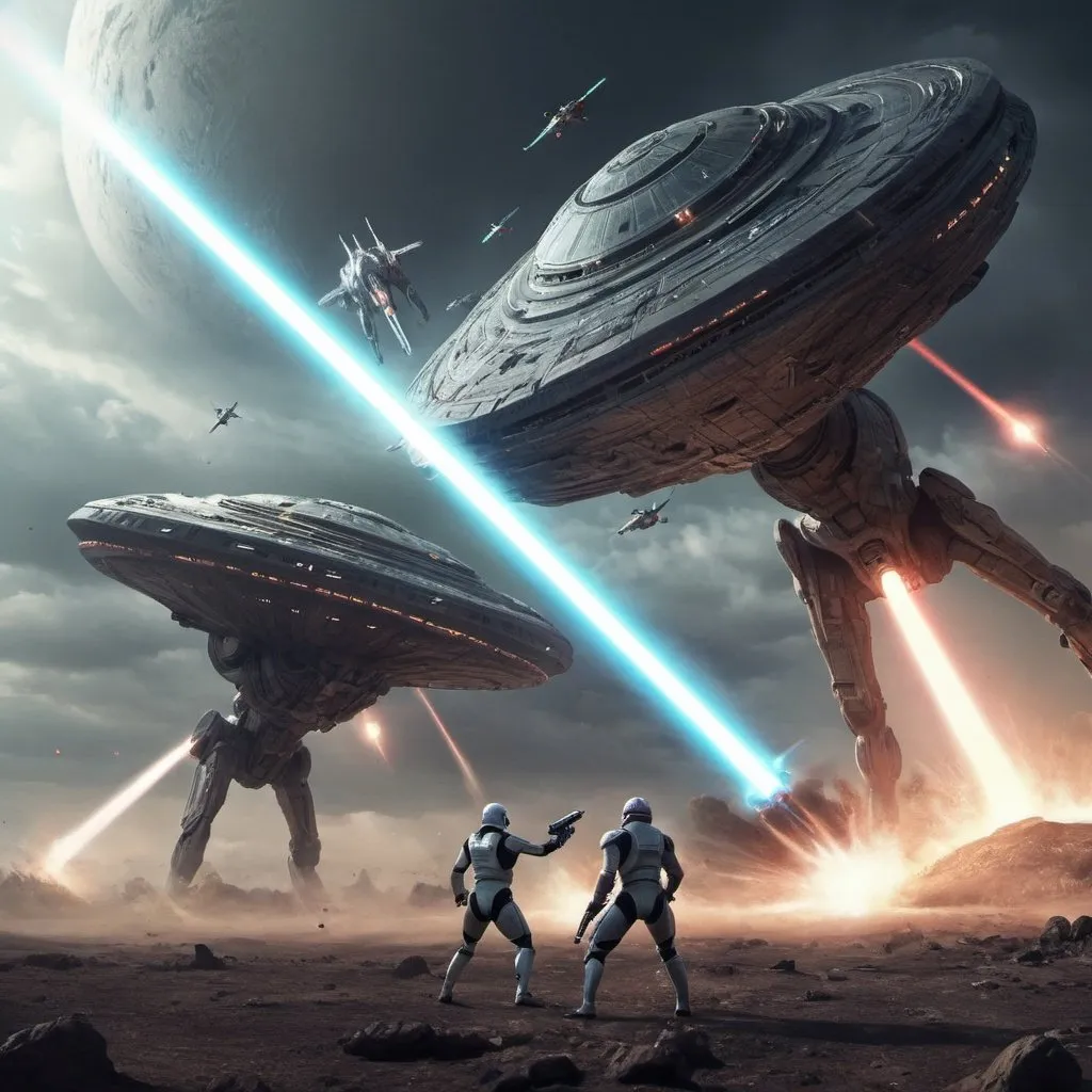 Prompt: Epic Sci-fi battle 