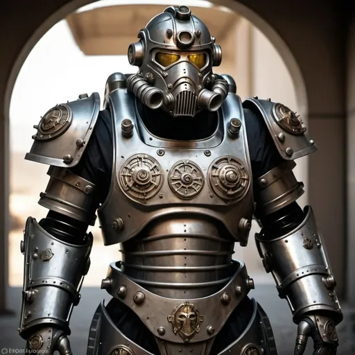 Prompt: Dieselpunk fallout power armor with roman design 