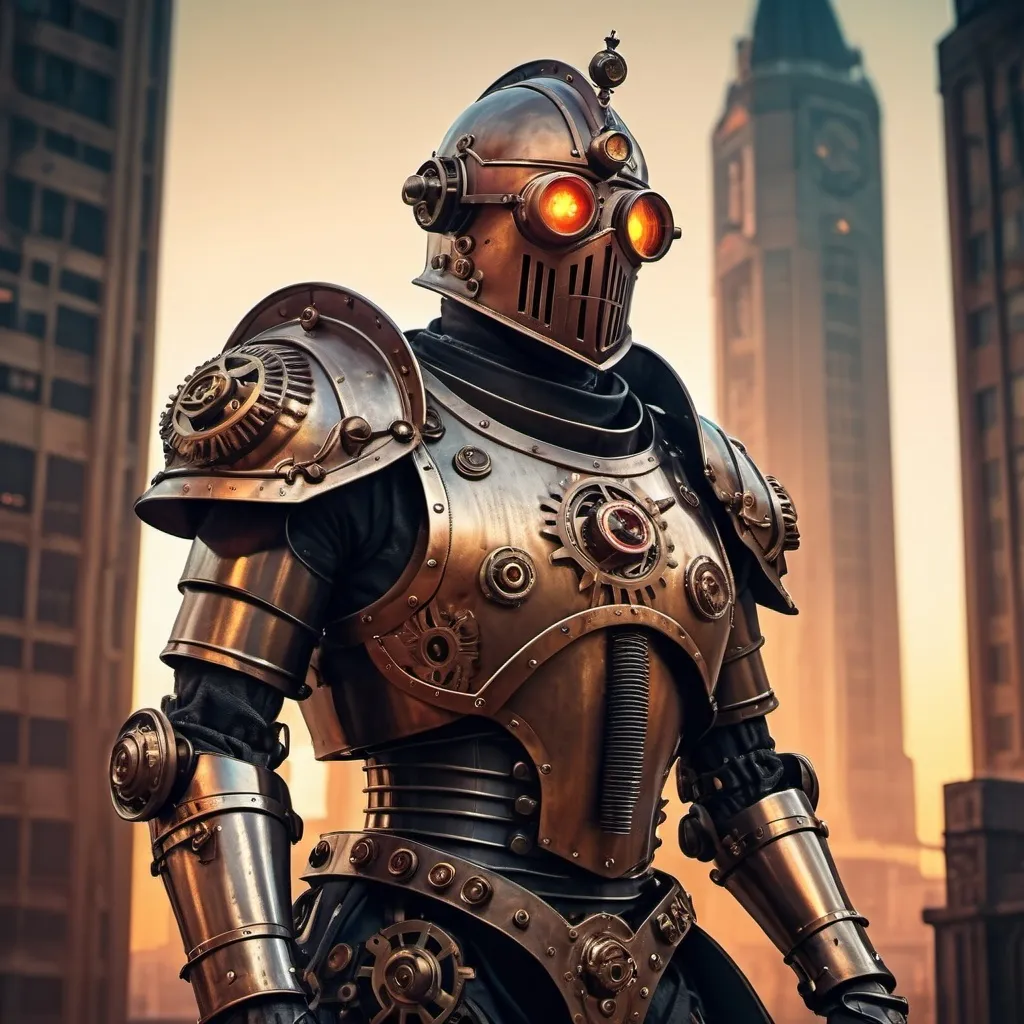 Prompt: Dieselpunk templar