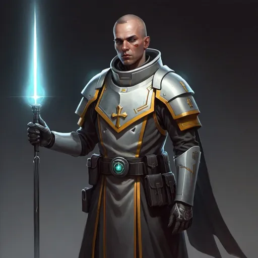 Prompt: Sci fi soldier priest 