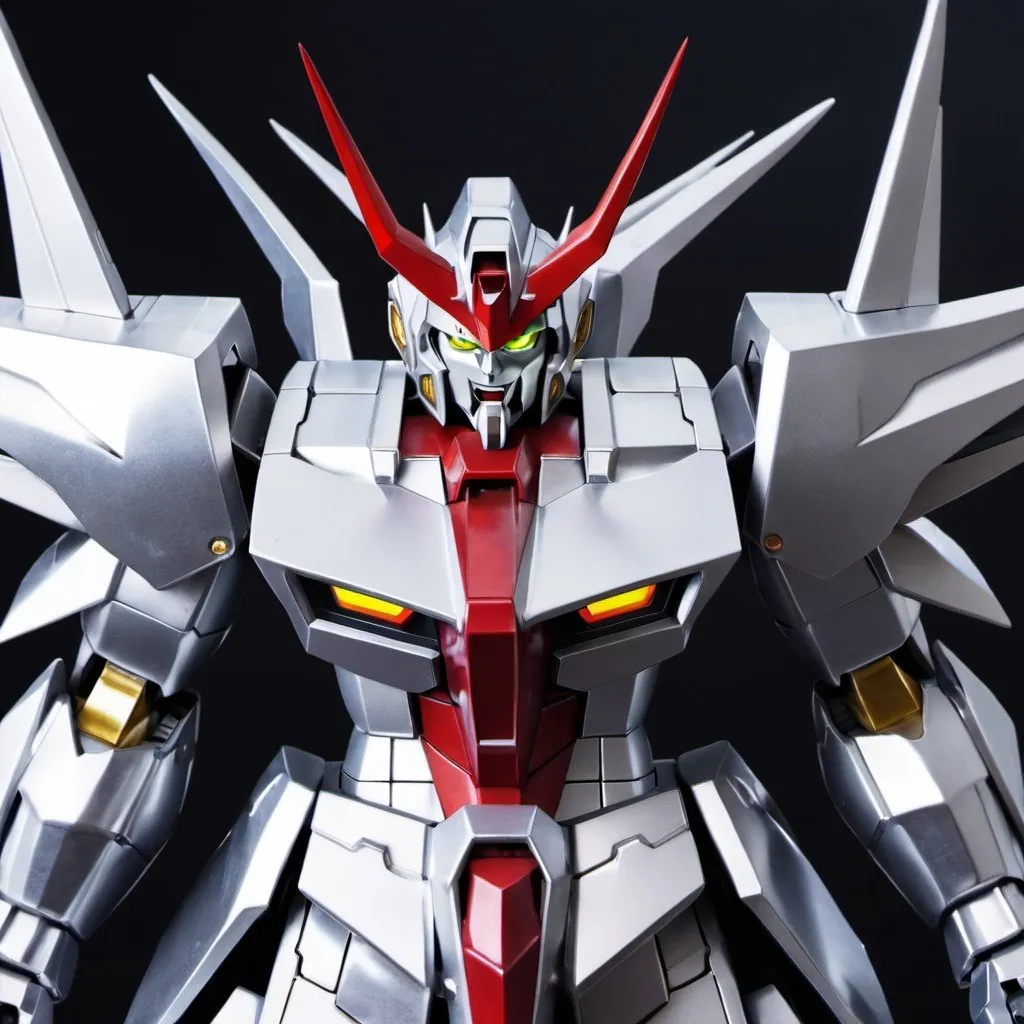 Prompt: Silver devil gundam