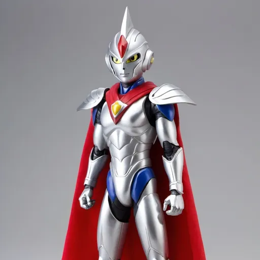 Prompt: Ultraman Knight with shoulder cape