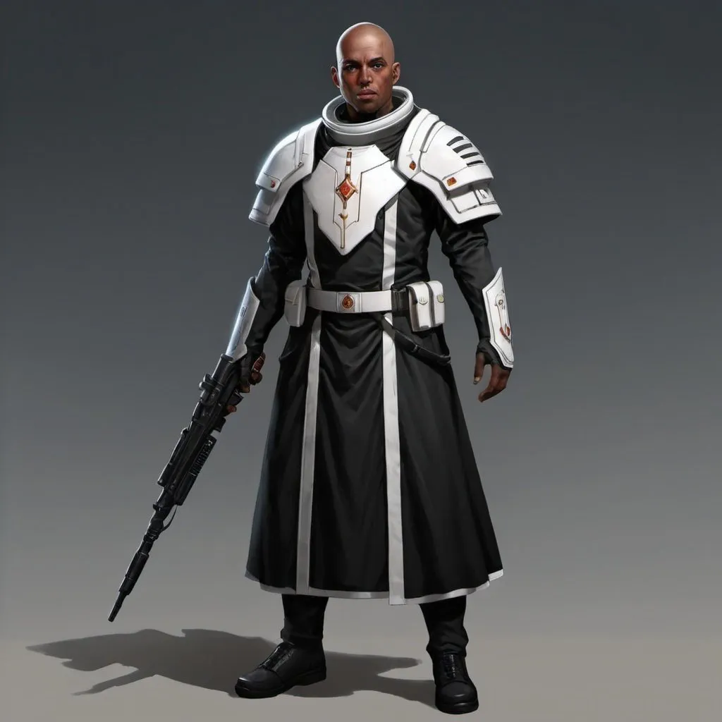Prompt: Sci fi soldier priest 