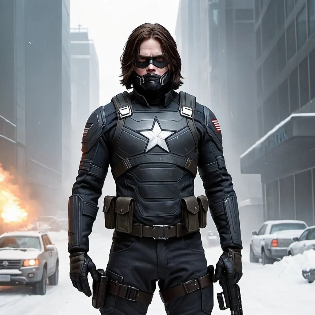 Prompt: Sci-fi winter soldier