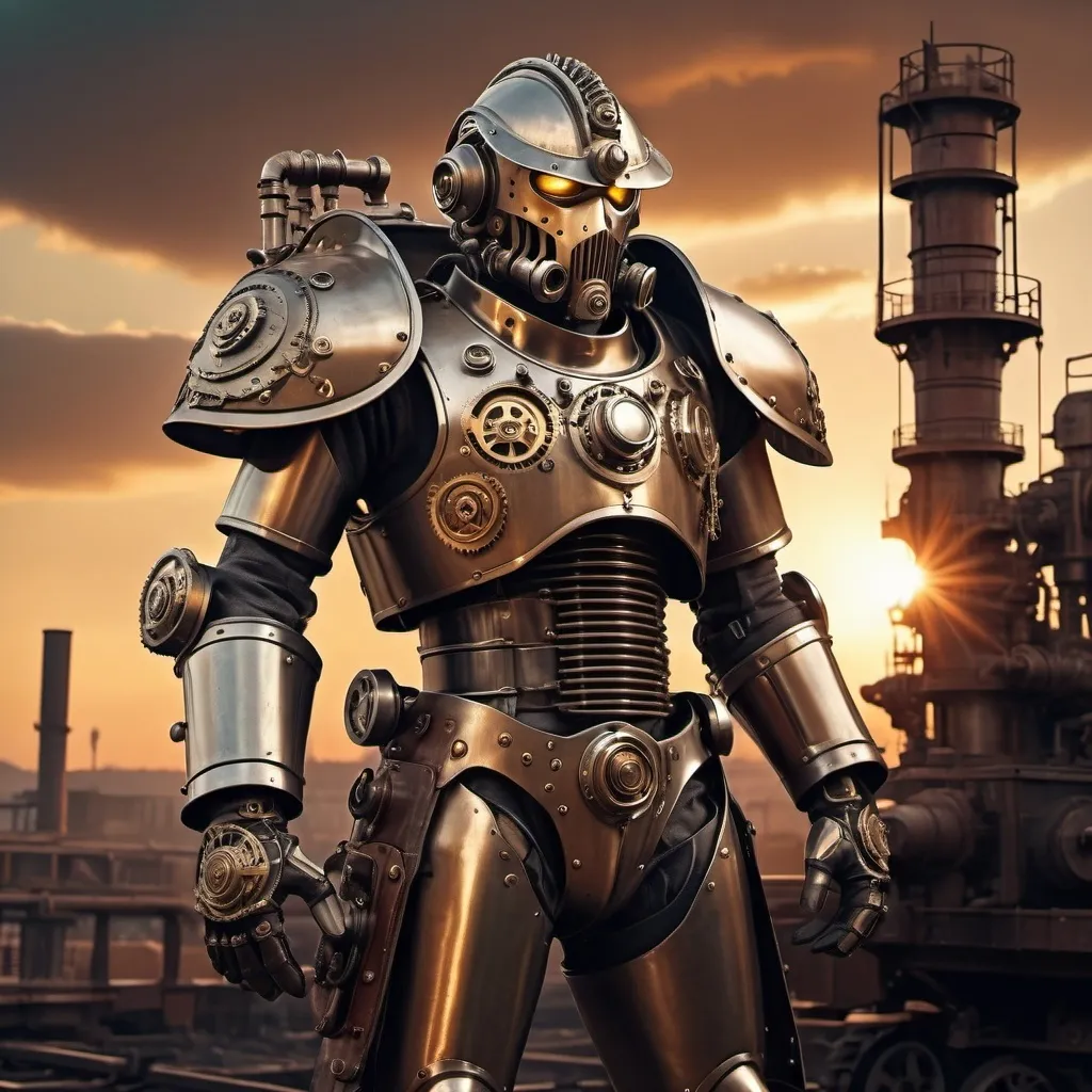 Prompt: Dieselpunk paladin 