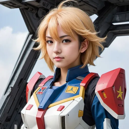 Prompt:  female gundam pilot 