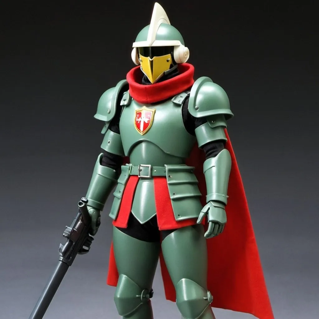 Zeon soldier with shoulder cape and Knight helmet