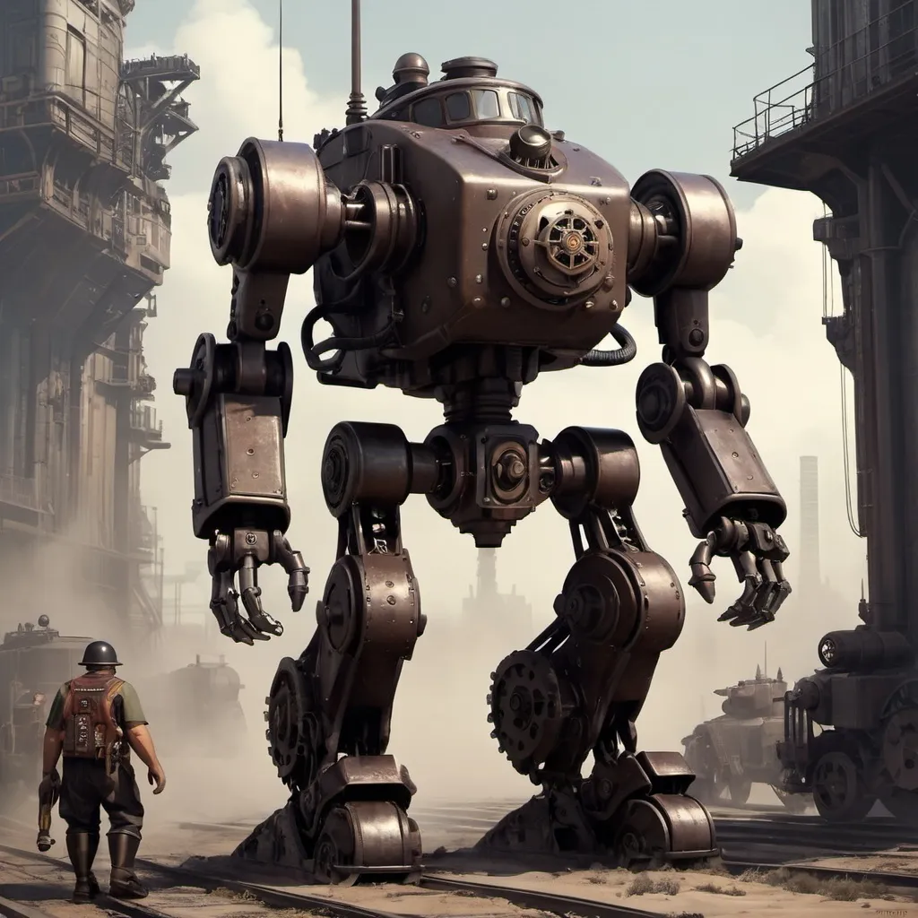 Prompt: Dieselpunk mech