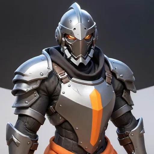 Prompt: Overwatch Knight soldier with shoulder cape 