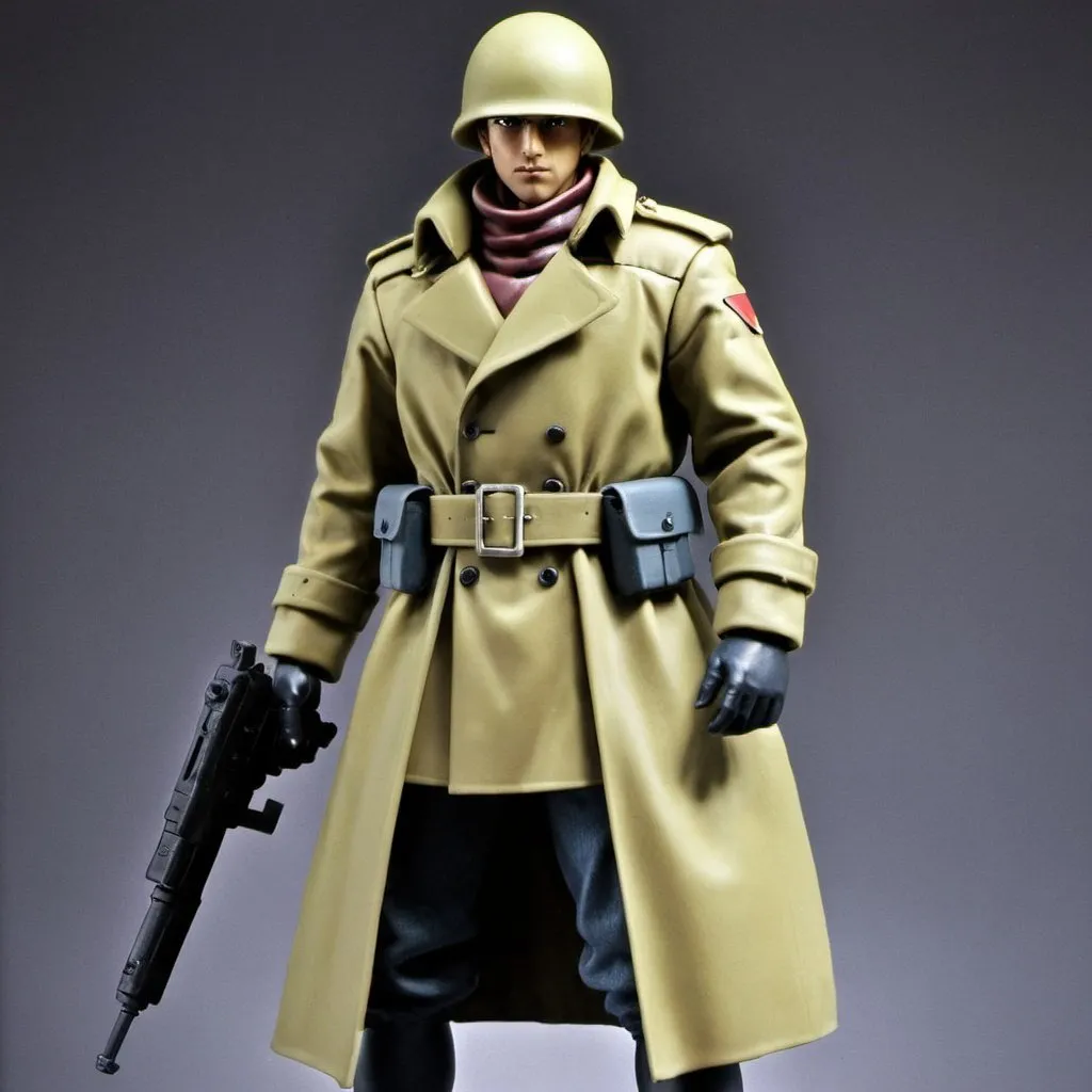 Prompt: Zeon soldier in trench coat 