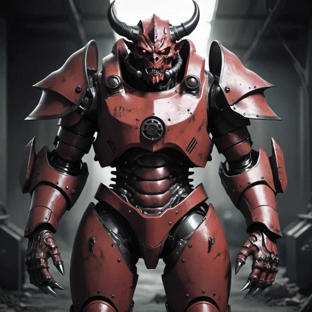 Prompt: Demon in power armor 