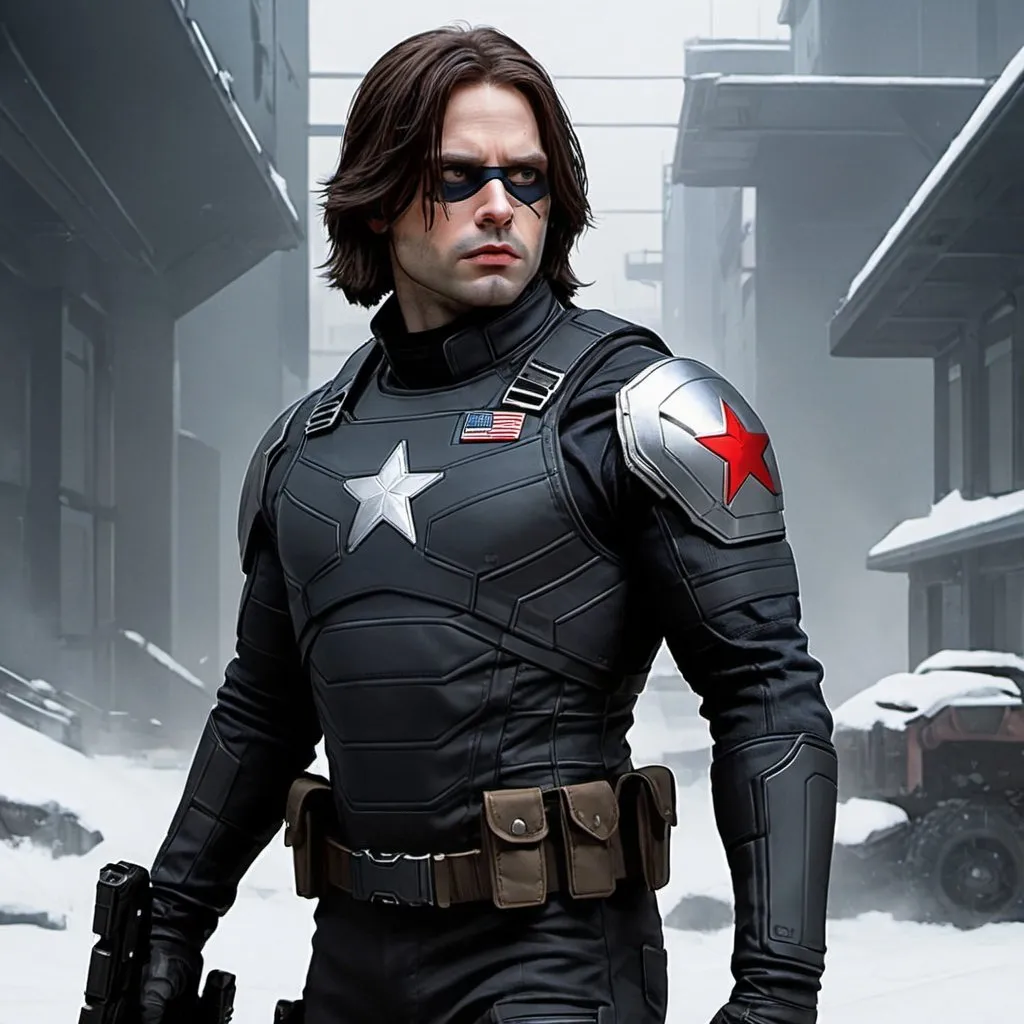 Prompt: Sci-fi winter soldier