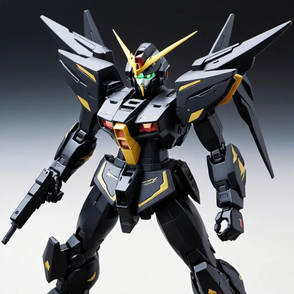 Prompt: Gundam banshee in black 