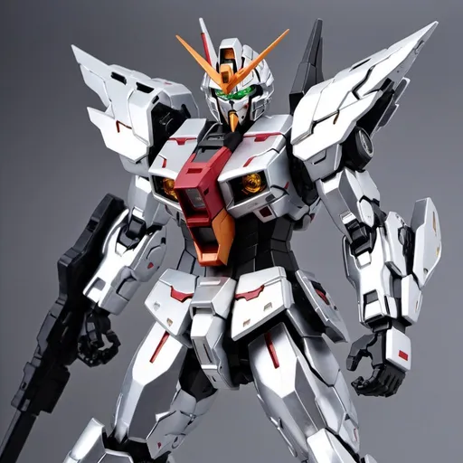 Prompt: Mass production gundam astray in silver 