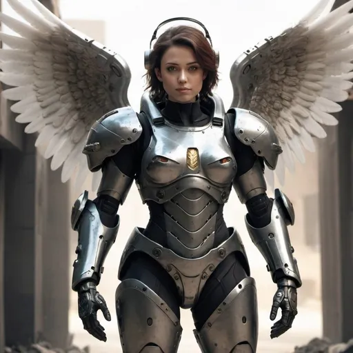 Prompt: Angel in power armor 